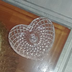 Sold Crystal heart shaped ring holder.